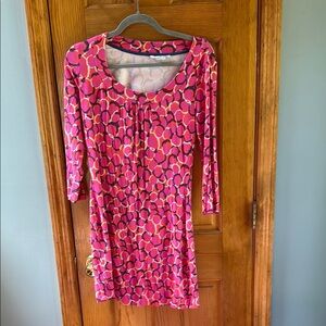 Boden Pink and Orange Patterned Summer Dress US 8 UK 12